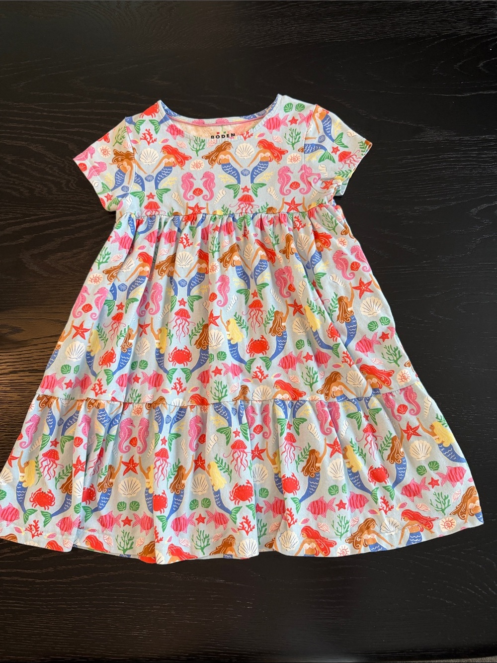 Mini Boden Girls' Sea Life and Mermaid Print Dress w/ Pockets